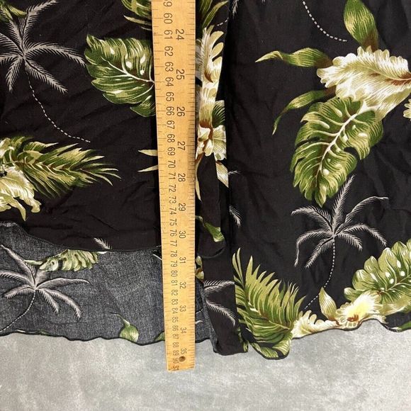 Sunny Island Hawaii Hawaiian Butterfly Dress Floral Palms Black Smocked Sz Med - Picture 9 of 9